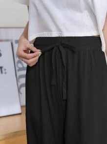 DAZY Drawstring Waist Solid Pants Fall