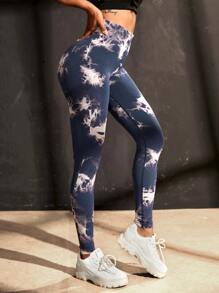 Yoga Basic 寬腰帶素色運動打底褲 - 彩色 - 查看 3