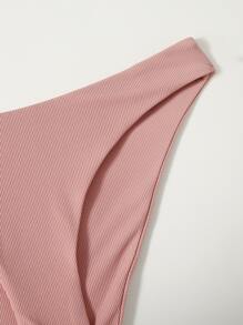 夏日沙灘使用的交叉後背內衣式比基尼 - 粉色 - 查看 5