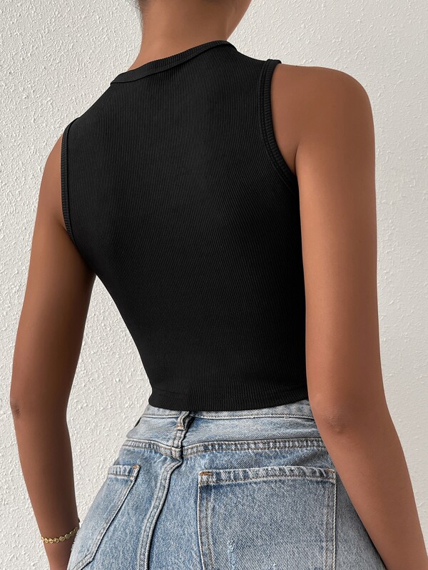 SHEIN SXY Rhinestone Lace Up Front Tank Top SHEIN USA