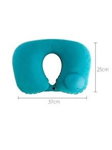 1pc Plain Inflatable Travel Pillow - Blue - View 3