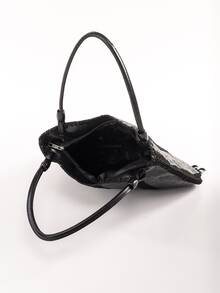 EMERY ROSE 提花釘珠流蘇裝飾單肩托特包 - 黑色 - 查看 4