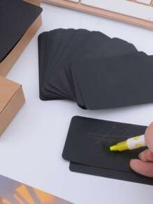 100 piezas Tarjeta unicolor - Negro - Ver 2