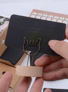 100 piezas Tarjeta unicolor - Negro - Ver 5