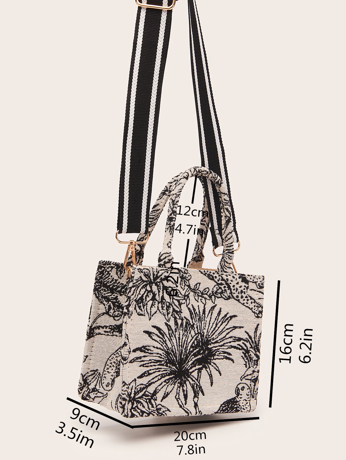 floral graphic satchel bag