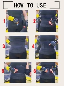 Sports Outdoor Latex Solid Abdominal Binder Shapewear Waist Trainer Corset - Black - View 5