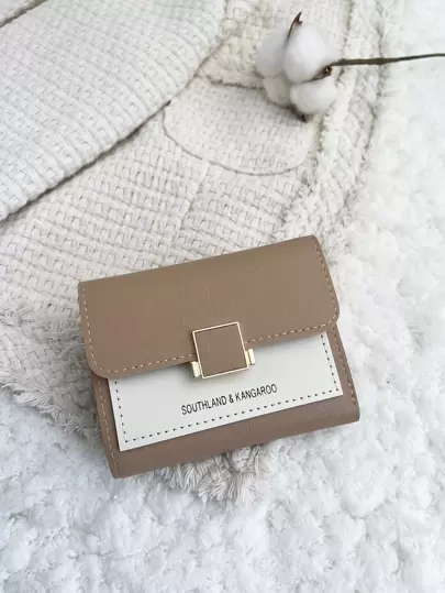 SOUTHLAND&KANGAROO 字母时尚零钱包小号双折超薄女士钱包迷你薄款轻便多层便携式身份证信用卡简约时尚现代商务周年纪念圣诞节情人节生日礼物情侣礼物女孩礼物女士礼物女包学校用品学校宿舍及返校礼物女士钱包小钱包