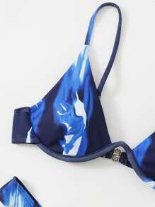 SHEIN Swim Bãi Biển Mùa Hè In Họa Tiết Bộ Bikini Nội Y Áo Bra Top & xẻ Cao Bikini Đáy 2 Mảnh Bikini - Nhiều màu - Xem 3