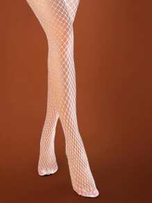 ROMWE 2 pares Medias de malla unicolor - Blanco - Ver 3