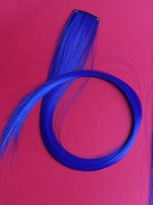 ROMWE Grunge Punk 5 piezas Extensión del pelo con clip largo recto sintético - azul real - Ver 2