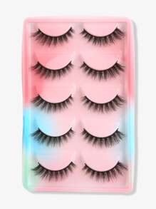 5 pares Pestañas postizas - Negro - Ver 1