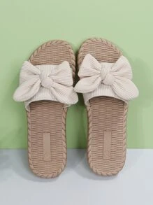 Women's Floral Flat Sandals, Fashionable Summer Casual Sweet Beach Vacation Slippers - Beige - View 3