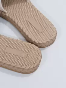 Women's Floral Flat Sandals, Fashionable Summer Casual Sweet Beach Vacation Slippers - Beige - View 6