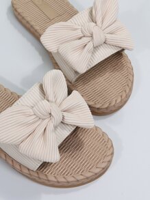 Women's Floral Flat Sandals, Fashionable Summer Casual Sweet Beach Vacation Slippers - Beige - View 7