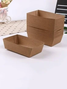 4入組素色熱狗打包盒 - 棕色 - 查看 1