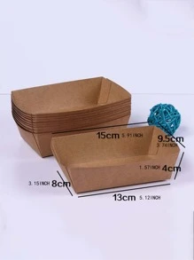 4入組素色熱狗打包盒 - 棕色 - 查看 3