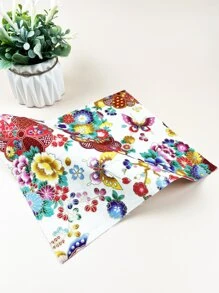 5入組花朵印花DIY面料