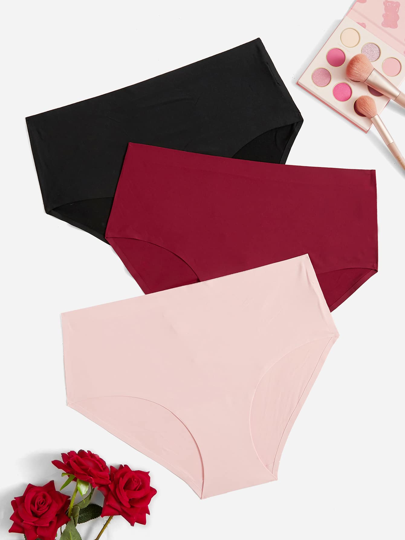 Plus 3pack No Show Panty - Multicolor - View 1