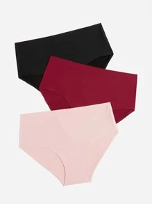 Plus 3pack No Show Panty - Multicolor - View 3