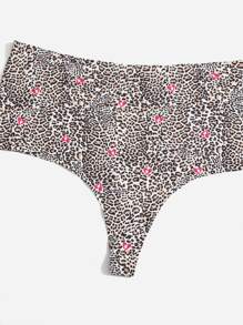 Plus Leopard Print No Show Panty - Multicolor - View 4