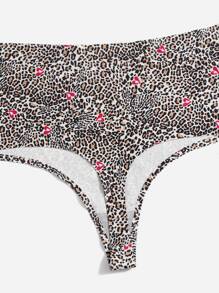Plus Leopard Print No Show Panty - Multicolor - View 5