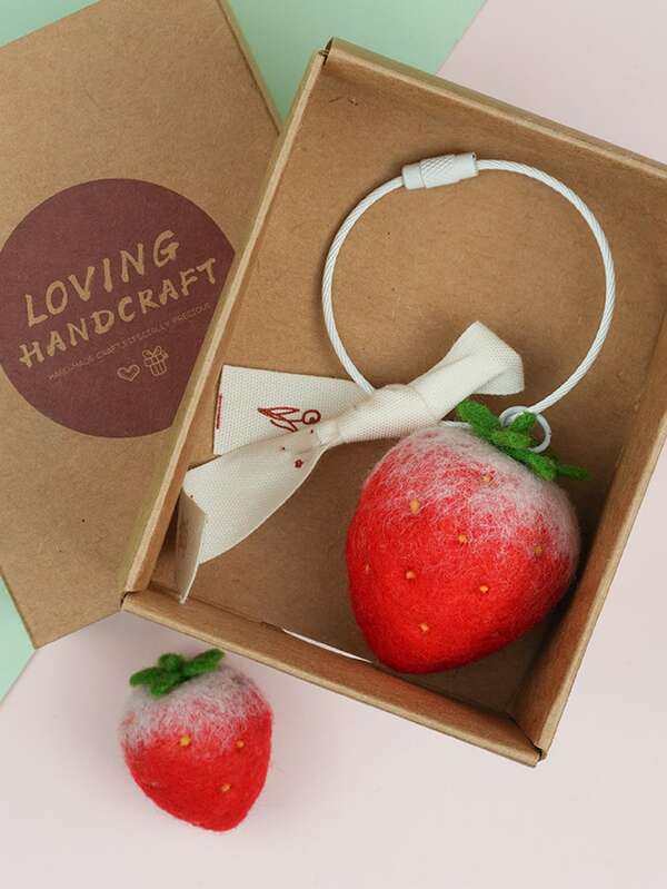 Strawberry Shaped Felt Poke Material Kit for Sale Australia New