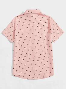 Manfinity VCAY Áo sơ mi Nam Nút phía trước Thú vật Tất cả trên in Kỳ nghỉ - Màu Hồng baby - Xem 2