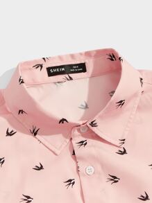 Manfinity VCAY Áo sơ mi Nam Nút phía trước Thú vật Tất cả trên in Kỳ nghỉ - Màu Hồng baby - Xem 4