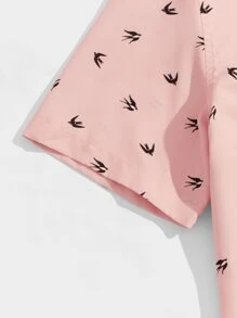 Manfinity VCAY Áo sơ mi Nam Nút phía trước Thú vật Tất cả trên in Kỳ nghỉ - Màu Hồng baby - Xem 5