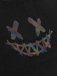 Manfinity RebelGame Men Reflective Graphic Tee & Track Shorts Set - Black - View 3