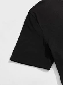 Manfinity RebelGame Men Reflective Graphic Tee & Track Shorts Set - Black - View 5