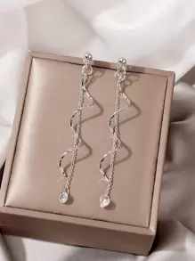 Rhinestone Decor Drop Earrings