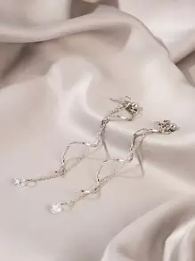 Rhinestone Decor Drop Earrings