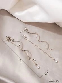 Rhinestone Decor Drop Earrings