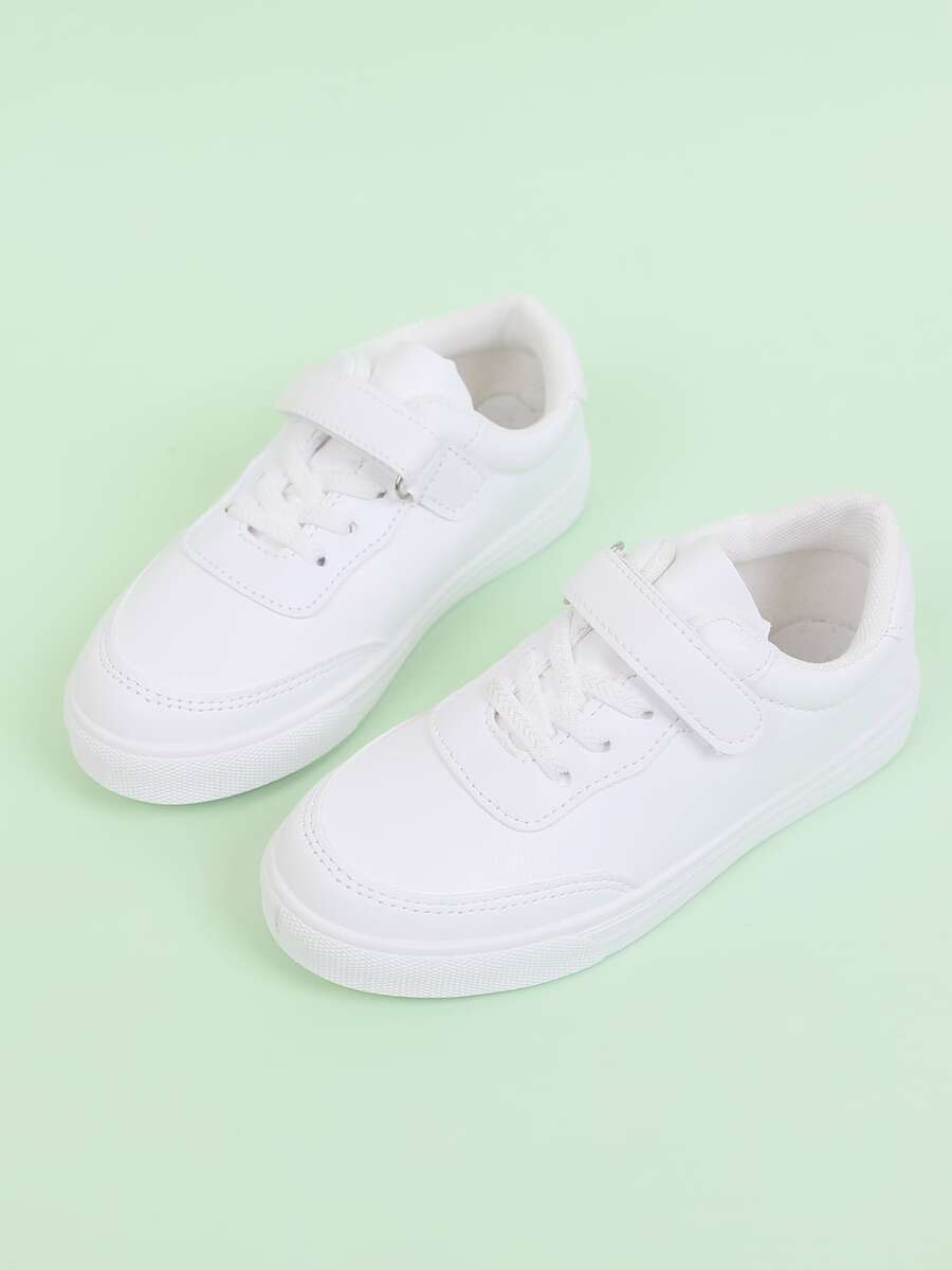 女孩魔術貼板鞋 - 白色 - 查看 1