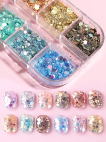 1 hộp Thiết kế hình học Nail Art Sequins - Nhiều màu - Xem 7