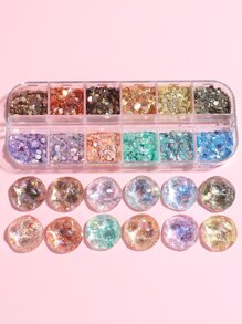 1 hộp Thiết kế hình học Nail Art Sequins - Nhiều màu - Xem 8