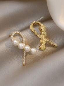 Bông tai đính ngọc trai giả ngọc trai - Vàng - Xem 2