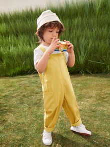 SHEIN 小男童圓領T恤和字母圖案背帶褲 - 彩色 - 查看 7