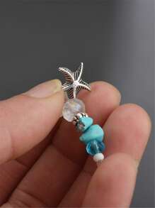 1 Pieza Dijes De Cristal Turquesa Verde Y Estrella De Mar Para Tobillo De Niños - Multicolor - Ver 3