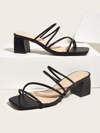 2025 New High Heel Slide Sandals For Women, Elegant Slip-On Sandals With Strap, Suitable To Wear With Dresses In Summer
