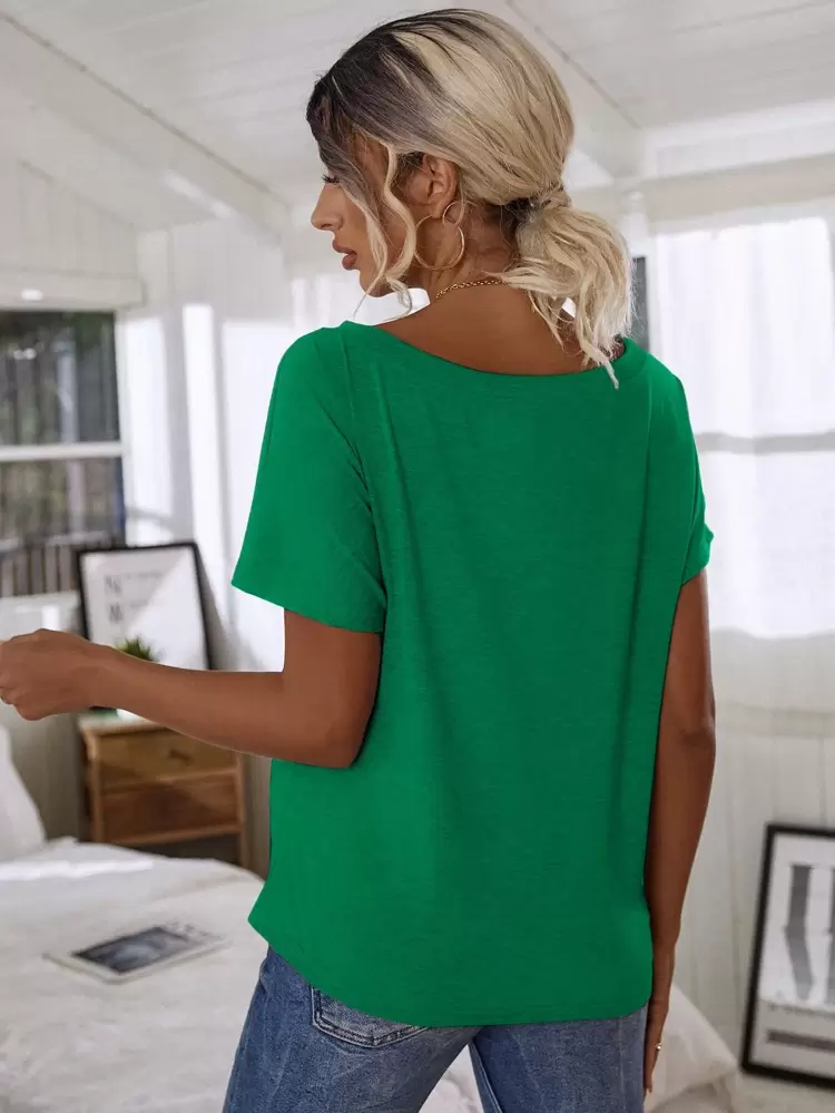 Batwing Sleeve Solid Tee