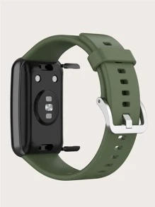 1条男女通用深绿色纯硅胶智能手表表带，附带表带更换工具，兼容华为Watch Fit - 墨綠色 - 查看 7
