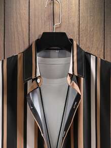 Manfinity Homme Hombres Camisa de rayas combinadas sin camiseta - Multicolor - Ver 5