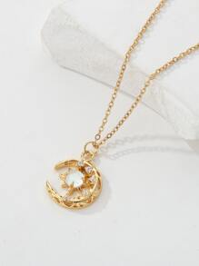 Dây chuyền Khối Zirconia  Trang trí mặt trời & Mặt dây chuyền Mặt trăng - Vàng - Xem 1