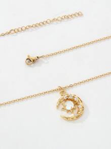 Dây chuyền Khối Zirconia  Trang trí mặt trời & Mặt dây chuyền Mặt trăng - Vàng - Xem 2