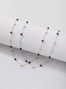 imoli 2pcs Cube Charm Necklace - Multicolor - View 2