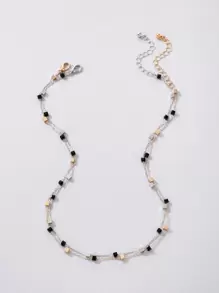 imoli 2pcs Cube Charm Necklace - Multicolor - View 4