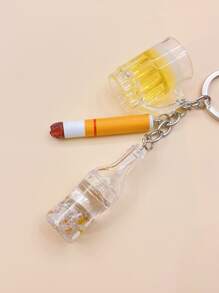 Star Detail Bottle Charm Keychain - Multicolor - View 2
