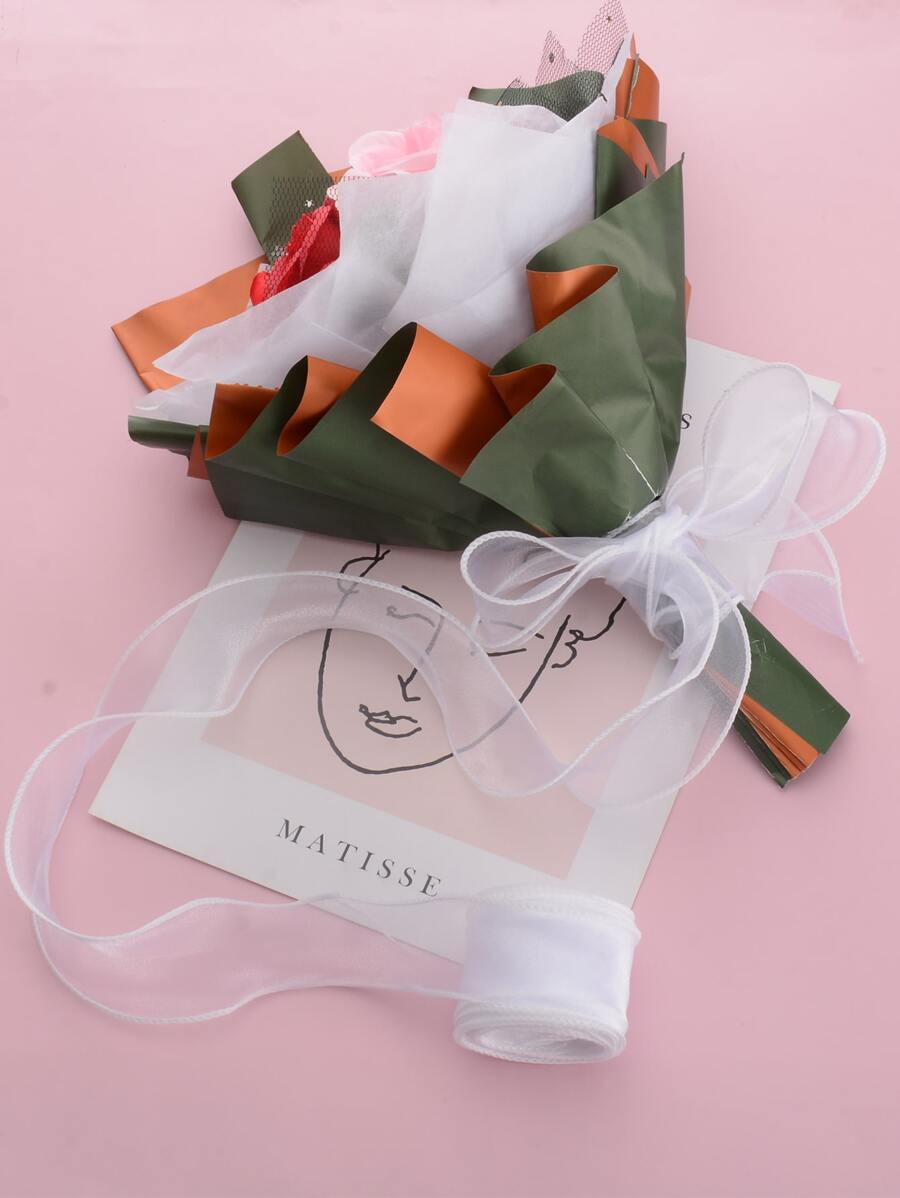 1入組禮品圍裹緞帶 - 白色 - 查看 1